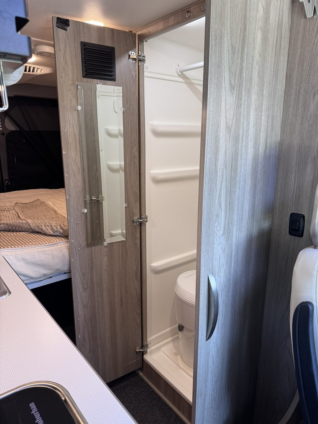 Bathroom with French door